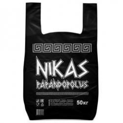 Пакет майка "Nikas" черная. Робот 30х(16)х56см /35мкм /(100шт / 800шт. в кор)
